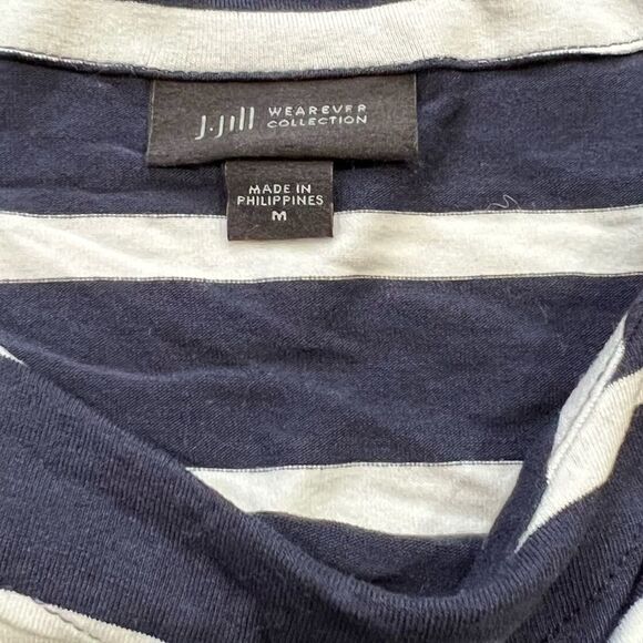 J. Jill Wearables Blue and White Striped Tank Top Women’s Medium - Picture 3 of 4